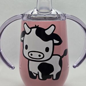 Cute Pink Cow Kids Sippy Cup